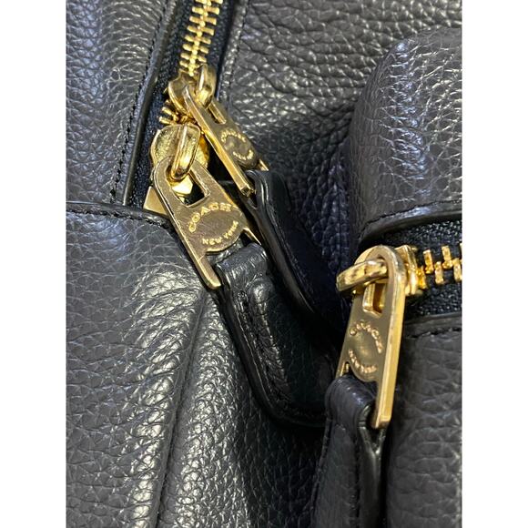 Coach Pebbled Leather Backpack – Dark Navy/Gray Authentic Designer Bag - Picture 10 of 14